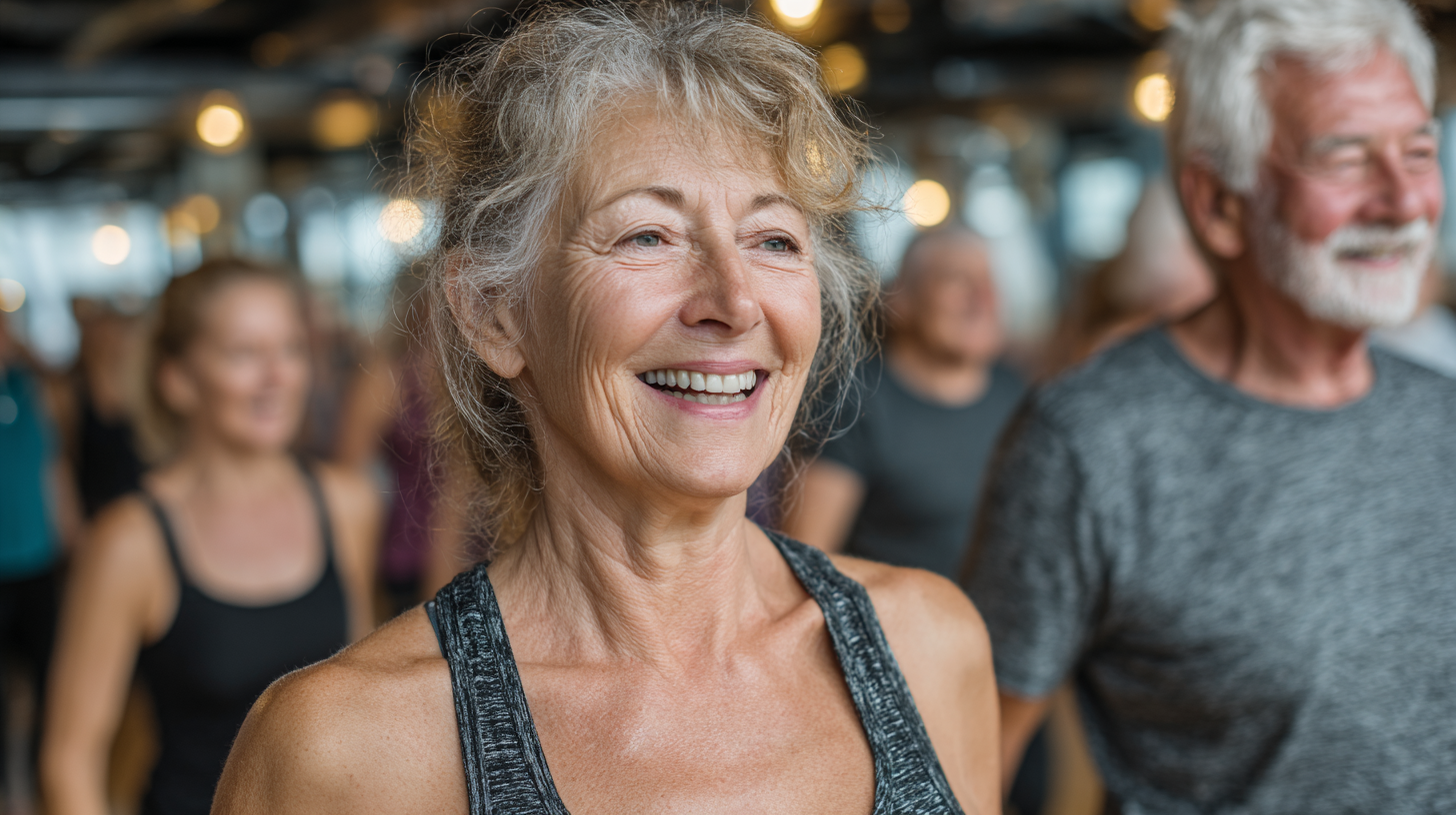 Активні люди старшого віку займаються фітнесом